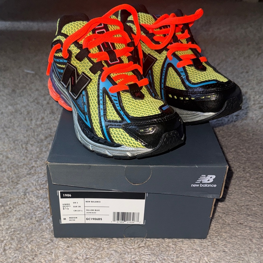New Balance Kids Sneakers - Yellow, Black, and Blue